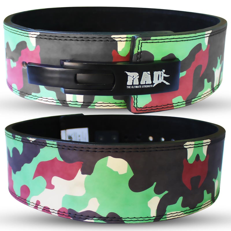 RAD Lever Weight Lifting Gym Belt for Men & Women, Size 25-42 CM, Thick 10MM & Width 4 Inch, Leather, 7 Colors, Powerlifting & Weightlifting - Image 1